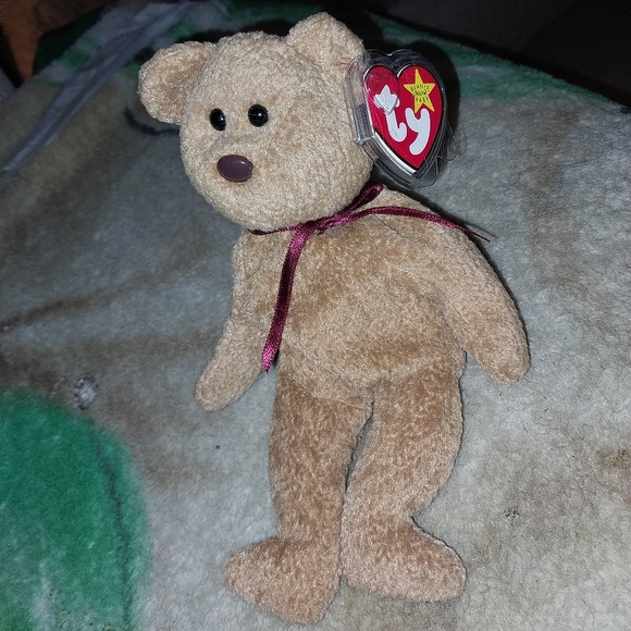 Beanie Baby - Curly The Bear WITH ERRORS - Picture 1 of 7